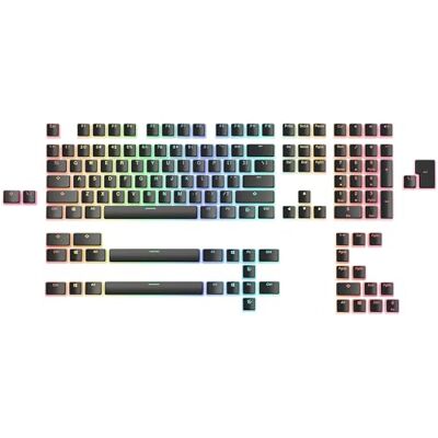 GLORIOUS Gaming 145 Aura V2 keycaps PBT Pudding doppen, RGB-compatibel, lettertypen en transp-zijkanten, PBT voor + duurzaamheid, voor alle MX staafjes, lay-outs: US zwart GLORIOUS Gaming 145 Aura V2 keycaps PBT Pudding doppen, RGB-compatibel, lettertypen en transp-zijkanten, PBT voor + duurzaamheid, voor alle MX staafjes, lay-outs: US zwart