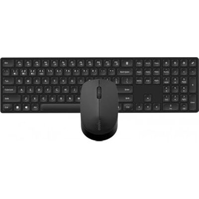 Rapoo Draadloze muis + toetsenbord set (computermuis, toetsenbord, draadloos, Bluetooth, 1300 dpi, USB-ontvanger) zwart Rapoo Draadloze muis + toetsenbord set (computermuis, toetsenbord, draadloos, Bluetooth, 1300 dpi, USB-ontvanger) zwart