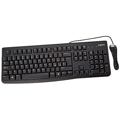 Logitech K120 draadloos toetsenbord, business, Windows Italiaans QWERTY-toetsenbord, plug-and-play, USB, stille toetsen, standaardformaat, waterdicht, zwart Logitech K120 draadloos toetsenbord, business, Windows Italiaans QWERTY-toetsenbord, plug-and-play, USB, stille toetsen, standaardformaat, waterdicht, zwart