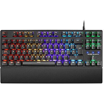 Mars Gaming MKTKL, gaming toetsenbord H-Mech, Switch rood, antighosting, Spaans Mars Gaming MKTKL, gaming toetsenbord H-Mech, Switch rood, antighosting, Spaans