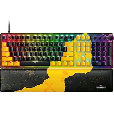 Razer Huntsman V2 (rode schakelaar) Optisch gaming toetsenbord met bijna nul ingangstlatentie (Gen-2 lineaire optische schakelaars, PBT doubleshot toetsen, ergonomische polssteun) Razer Huntsman V2 (rode schakelaar) Optisch gaming toetsenbord met bijna nul ingangstlatentie (Gen-2 lineaire optische schakelaars, PBT doubleshot toetsen, ergonomische polssteun)