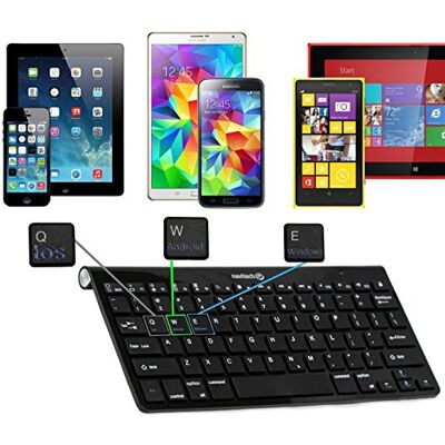 Navitech Bluetooth Multi-OS draadloos toetsenbord compatibel met alle Android/Windows en iOS tablets, inclusief Medion Lifetab S10345 10,1 zwart Navitech Bluetooth Multi-OS draadloos toetsenbord compatibel met alle Android/Windows en iOS tablets, inclusief Medion Lifetab S10345 10,1 zwart