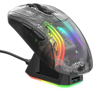 ATTACK SHARK X2 Pro Draadloze gamingmuis met laadstation, stille bluetooth-muis (tri-modus BT5.0/2.4G/draad), RGB-ergonomische muis 4000 dpi, transparante beschermhoes, PC/Mac/tablet, zwart ATTACK SHARK X2 Pro Draadloze gamingmuis met laadstation, stille bluetooth-muis (tri-modus BT5.0/2.4G/draad), RGB-ergonomische muis 4000 dpi, transparante beschermhoes, PC/Mac/tablet, zwart