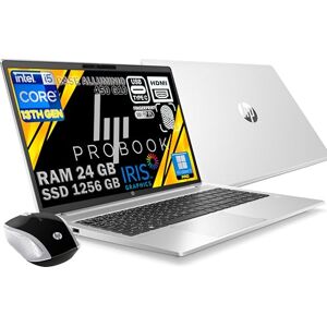 HP Probook 450 G10 Notebook zilver, 24 GB RAM, 1256 GB SSD (256 GB + 1 TB), 15,6 inch FullHD-display, Intel i5-1334U 10 kernen 4,6 GHz, Fingerprint, Win11 Pro, open OFFICE, muis HP Probook 450 G10 Notebook zilver, 24 GB RAM, 1256 GB SSD (256 GB + 1 TB), 15,6 inch FullHD-display, Intel i5-1334U 10 kernen 4,6 GHz, Fingerprint, Win11 Pro, open OFFICE, muis