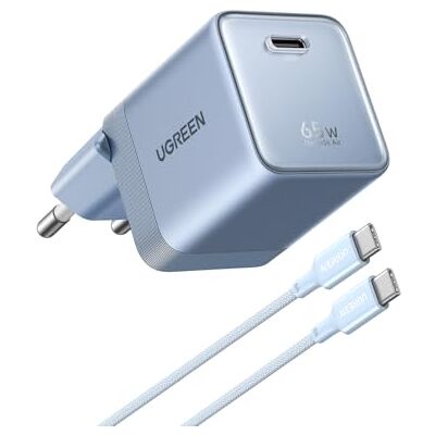 UGREEN Nexode Air 65 W USB-C-snellader GaNInfinity met kabel (blauw) Compatibel met iPhone 17 Pro Max 16 Plus 15 14 13 12 Galaxy S26 S25 S24 Pixel 10 9 8 iPad MacBook Neo Air Pro M5 M4 M3 M2 M1 UGREEN Nexode Air 65 W USB-C-snellader GaNInfinity met kabel (blauw) Compatibel met iPhone 17 Pro Max 16 Plus 15 14 13 12 Galaxy S26 S25 S24 Pixel 10 9 8 iPad MacBook Neo Air Pro M5 M4 M3 M2 M1