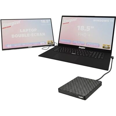 Energizer Laptoppakket 18,5 inch 8 GB 256 GB SSD + 18,5 inch FHD IPS laptop display + USB-dvd-speler Windows 11 QWERTY toetsenbord wifi Energizer Laptoppakket 18,5 inch 8 GB 256 GB SSD + 18,5 inch FHD IPS laptop display + USB-dvd-speler Windows 11 QWERTY toetsenbord wifi