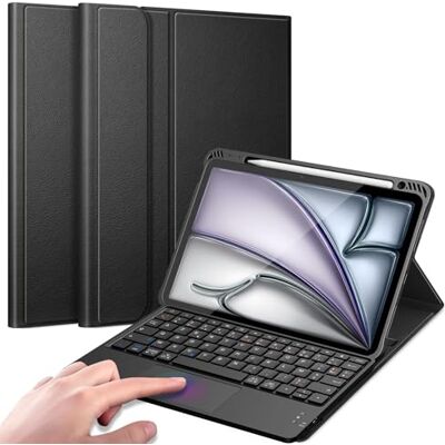 FINTIE Toetsenbord voor iPad Air 11 inch en iPad Air 5/4 10,9 inch Bluetooth AZERTY-toetsenbord, draadloos, oplaadbaar, multi-positie beschermhoes met geïntegreerde penhouder, zwart FINTIE Toetsenbord voor iPad Air 11 inch en iPad Air 5/4 10,9 inch Bluetooth AZERTY-toetsenbord, draadloos, oplaadbaar, multi-positie beschermhoes met geïntegreerde penhouder, zwart