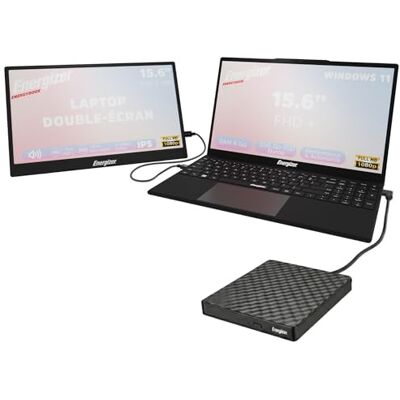 Energizer Laptoppakket 15,6 inch 8 GB 256 GB SSD + 15,6 inch IPS FHD laptop display + USB-dvd-speler Win 11 QWERTY toetsenbord wifi Energizer Laptoppakket 15,6 inch 8 GB 256 GB SSD + 15,6 inch IPS FHD laptop display + USB-dvd-speler Win 11 QWERTY toetsenbord wifi