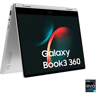Samsung Galaxy Book3 360, laptop, 13,3 inch, touchscreen, Intel Core Evo i5, 8 GB RAM, 256 GB SSD, Iris Xe Graphics, zilver, toetsenbord AZERTY FR Samsung Galaxy Book3 360, laptop, 13,3 inch, touchscreen, Intel Core Evo i5, 8 GB RAM, 256 GB SSD, Iris Xe Graphics, zilver, toetsenbord AZERTY FR
