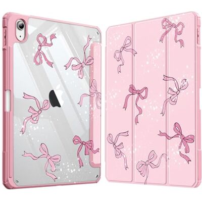 FINTIE Beschermhoes voor iPad (A16) 11e generatie 11 inch 2025 / iPad 10e generatie 10,9 inch 2022 Housse Arrière Transparente Claire avec Porte-Stylet, Housse Bord Antichoc en TPU, Nœud Papillon Rose FINTIE Beschermhoes voor iPad (A16) 11e generatie 11 inch 2025 / iPad 10e generatie 10,9 inch 2022 Housse Arrière Transparente Claire avec Porte-Stylet, Housse Bord Antichoc en TPU, Nœud Papillon Rose