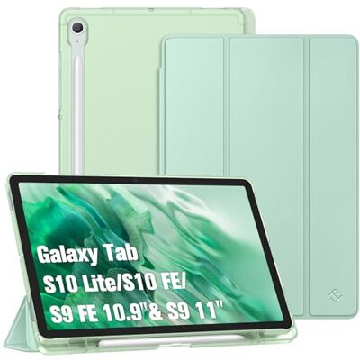 FINTIE Beschermhoes voor Samsung Galaxy Tab S10 Lite 10,9 inch 2025 en Dunne drievoudige beschermhoes met penhouder, transparante achterkant, automatische slaap/wake, mint FINTIE Beschermhoes voor Samsung Galaxy Tab S10 Lite 10,9 inch 2025 en Dunne drievoudige beschermhoes met penhouder, transparante achterkant, automatische slaap/wake, mint