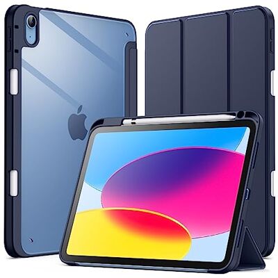 JETech iPad (A16) 11e/10e generatie, marineblauw Voor 2025/2022, model, transparante achterkant, penhouder, houder met 3 kleppen, automatische slaap-/wekfunctie JETech iPad (A16) 11e/10e generatie, marineblauw Voor 2025/2022, model, transparante achterkant, penhouder, houder met 3 kleppen, automatische slaap-/wekfunctie