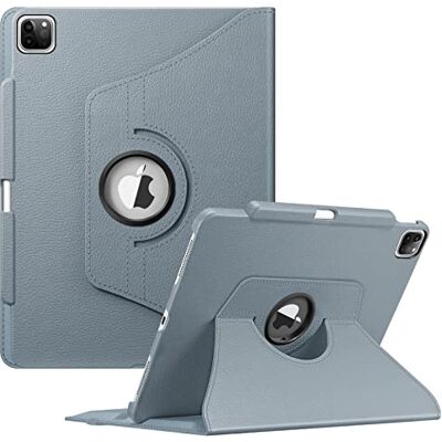 FINTIE Beschermhoes voor iPad Pro 12,9 inch 6e generatie 2022/iPad Pro 12.9 2021/2020/2018 met penhouder Beschermhoes met 360° draaibare standaard en automatische slaap-/waakfunctie, blauw-grijs FINTIE Beschermhoes voor iPad Pro 12,9 inch 6e generatie 2022/iPad Pro 12.9 2021/2020/2018 met penhouder Beschermhoes met 360° draaibare standaard en automatische slaap-/waakfunctie, blauw-grijs