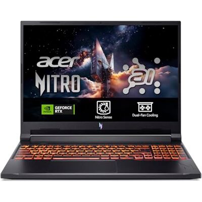 Acer Nitro V 16 AI ANV16-42, 16 inch gaming laptop, WUXGA IPS (AMD Ryzen 7 260, 16 GB RAM, 512 GB SSD, Nvidia GeForce RTX 5050, zonder besturingssysteem) zwart, Spaans QWERTY-toetsenbord Acer Nitro V 16 AI ANV16-42, 16 inch gaming laptop, WUXGA IPS (AMD Ryzen 7 260, 16 GB RAM, 512 GB SSD, Nvidia GeForce RTX 5050, zonder besturingssysteem) zwart, Spaans QWERTY-toetsenbord