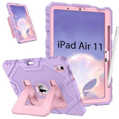 FINTIE Beschermhoes voor iPad Air 11 inch M4 M3 M2 (2026-2024) & Air 5/4 Robuuste en schokbestendige beschermhoes met geïntegreerde houder en penhouder, geschikt voor kinderen, paars FINTIE Beschermhoes voor iPad Air 11 inch M4 M3 M2 (2026-2024) & Air 5/4 Robuuste en schokbestendige beschermhoes met geïntegreerde houder en penhouder, geschikt voor kinderen, paars