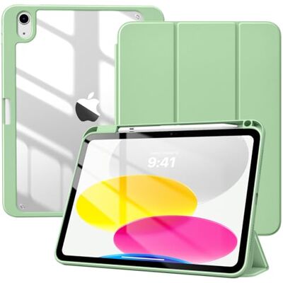 TiMOVO Beschermhoes voor iPad A16 11 inch/10e generatie 10,9 inch, groen Penhouder, dunne drievoudige beschermhoes met standaard, transparante achterkant, automatische slaap- en wekfunctie TiMOVO Beschermhoes voor iPad A16 11 inch/10e generatie 10,9 inch, groen Penhouder, dunne drievoudige beschermhoes met standaard, transparante achterkant, automatische slaap- en wekfunctie