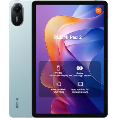 Xiaomi REDMI Pad 2 Tablet 4+256GB Green 11" 2.5K Crystal-clear Display 9000mAh (typ) Battery, MediaTek Helio G100-Ultra, 1 Year Extra Warranty, Charger Not Included Xiaomi REDMI Pad 2 Tablet 4+256GB Green 11" 2.5K Crystal-clear Display 9000mAh (typ) Battery, MediaTek Helio G100-Ultra, 1 Year Extra Warranty, Charger Not Included
