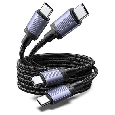 UGREEN 2 stuks USB C-kabel PD 3.1, 5 A, 48 V, 240 W, snel opladen (1 m) Type C gevlochten nylon, compatibel met MacBook iPad gaming-laptop iPhone 18 Pro Max 17 Air Galaxy S26. UGREEN 2 stuks USB C-kabel PD 3.1, 5 A, 48 V, 240 W, snel opladen (1 m) Type C gevlochten nylon, compatibel met MacBook iPad gaming-laptop iPhone 18 Pro Max 17 Air Galaxy S26.