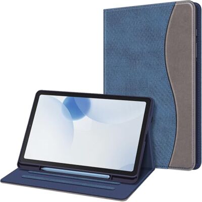 FINTIE Hoes voor Samsung Galaxy Tab S6 Lite 10.4 2022/2020 SM-P610/P613/P615/P619, zachte TPU-achterkant met S-penhouder en documentsleuven, indigo blauw denim FINTIE Hoes voor Samsung Galaxy Tab S6 Lite 10.4 2022/2020 SM-P610/P613/P615/P619, zachte TPU-achterkant met S-penhouder en documentsleuven, indigo blauw denim