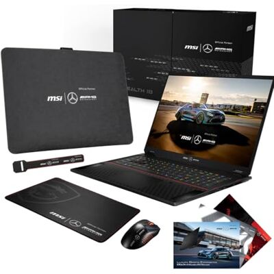 MSI Stealth 18 MercedesAMG A1VHG-068FR: Core Ultra 9 185H 32 GB DDR5 SSD 2 TB Nvidia RTX4080 12 GB 18 UHD 4K Miniled 120Hz Windows 11 Family AMG accessoirepakket inbegrepen MSI Stealth 18 MercedesAMG A1VHG-068FR: Core Ultra 9 185H 32 GB DDR5 SSD 2 TB Nvidia RTX4080 12 GB 18 UHD 4K Miniled 120Hz Windows 11 Family AMG accessoirepakket inbegrepen