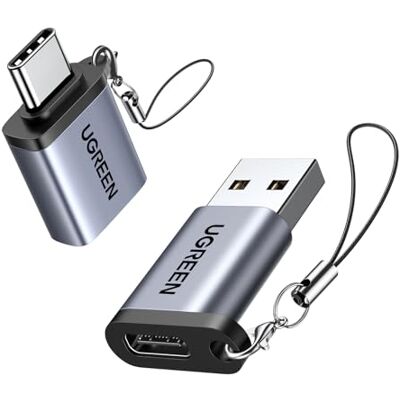 UGREEN USB C naar USB A 3.0 OTG 5Gbps Type-C en Type-A Adapter (2 stuks) Compatibel met iPhone 18 Pro Max 17 16 15 Galaxy S26 MacBook Air iPad UGREEN USB C naar USB A 3.0 OTG 5Gbps Type-C en Type-A Adapter (2 stuks) Compatibel met iPhone 18 Pro Max 17 16 15 Galaxy S26 MacBook Air iPad