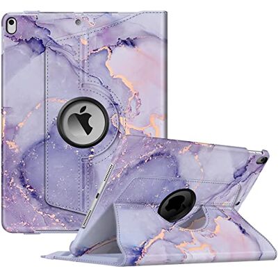 FINTIE Draaibare hoes voor iPad Air 3e generatie 2019 / Pro 10,5 inch 2017 360° draaibare hoes met geïntegreerde penhouder, automatische slaap-/wekhoes, marmer lila FINTIE Draaibare hoes voor iPad Air 3e generatie 2019 / Pro 10,5 inch 2017 360° draaibare hoes met geïntegreerde penhouder, automatische slaap-/wekhoes, marmer lila