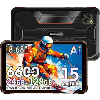 Blackview Active 5 Android 15 Rugged Tablet 8 inch, 24 GB + 128 GB/2 TB, luidspreker 2 W x 2, 6600 mAh Smartphone Rugged 4G, LTE, 5G, GPS, OTG, NFC, IP68/69K robuuste tablets Blackview Active 5 Android 15 Rugged Tablet 8 inch, 24 GB + 128 GB/2 TB, luidspreker 2 W x 2, 6600 mAh Smartphone Rugged 4G, LTE, 5G, GPS, OTG, NFC, IP68/69K robuuste tablets