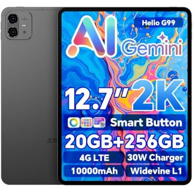 TECLAST ArtpadPro Gaming-tablet, 12,7 inch, 20 GB RAM, 256 GB ROM, 10000 mAh, 30 W, snel opladen, 4G LTE Dual SIM, Gemini AI, Helio G99, 13 MP + 8 MP, Android 15, licht, grijs TECLAST ArtpadPro Gaming-tablet, 12,7 inch, 20 GB RAM, 256 GB ROM, 10000 mAh, 30 W, snel opladen, 4G LTE Dual SIM, Gemini AI, Helio G99, 13 MP + 8 MP, Android 15, licht, grijs