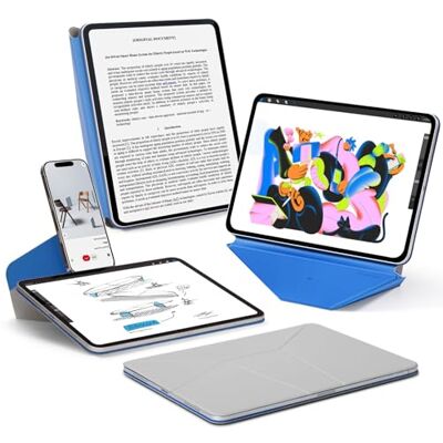 MOFT Dynamische portemonneehoes voor iPad Pro 11 inch (2e/3e/4e generatie, 2020/2021/2022), stille magnetische hoes met meer dan 20 kijkhoeken, automatische slaap/wake, cement x saffier MOFT Dynamische portemonneehoes voor iPad Pro 11 inch (2e/3e/4e generatie, 2020/2021/2022), stille magnetische hoes met meer dan 20 kijkhoeken, automatische slaap/wake, cement x saffier