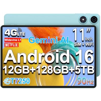 TECLAST Widevine L1/7000mAh/GPS/3.5mm/OTG P50 Tablet 11" 90Hz Android 16, 2GHz Octa-Core T7250, Dual SIM 4G LTE + 5GWiFi, tablet met toetsenbord + pen + hoes, 12GB RAM + 128GB ROM (TF 6TB TECLAST Widevine L1/7000mAh/GPS/3.5mm/OTG P50 Tablet 11" 90Hz Android 16, 2GHz Octa-Core T7250, Dual SIM 4G LTE + 5GWiFi, tablet met toetsenbord + pen + hoes, 12GB RAM + 128GB ROM (TF 6TB