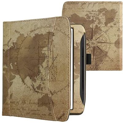 kwmobile e-readerhoes compatibel met Pocketbook Era/Era Color/Era Lite, PU-lederen flipcase met magneetsluiting, vintage wereldkaart bruin lichtbruin kwmobile e-readerhoes compatibel met Pocketbook Era/Era Color/Era Lite, PU-lederen flipcase met magneetsluiting, vintage wereldkaart bruin lichtbruin
