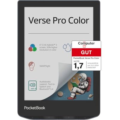 PocketBook Verse Pro Color E-reader 16 GB versie Touch eINK dak blauw grijs 16 GB PocketBook Verse Pro Color E-reader 16 GB versie Touch eINK dak blauw grijs 16 GB