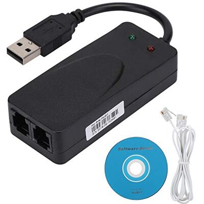 Oumij Modem Fax 56K externe modem faxmodem met dual-poort driver-modem externe USB 2.0 voor Win 7 / Win 8 / Win 10 / Win XP Oumij Modem Fax 56K externe modem faxmodem met dual-poort driver-modem externe USB 2.0 voor Win 7 / Win 8 / Win 10 / Win XP