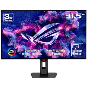 Asus ROG Strix XG32UCWG, gaming-monitor 31,5 inch 4K UHD OLED (3840 x 2160), 0,03 ms reactietijd, 165 Hz, compatibel met G-SYNC, USB-C, DisplayPort, HDMI, Jack Audio, Display Widget Center, zwart Asus ROG Strix XG32UCWG, gaming-monitor 31,5 inch 4K UHD OLED (3840 x 2160), 0,03 ms reactietijd, 165 Hz, compatibel met G-SYNC, USB-C, DisplayPort, HDMI, Jack Audio, Display Widget Center, zwart