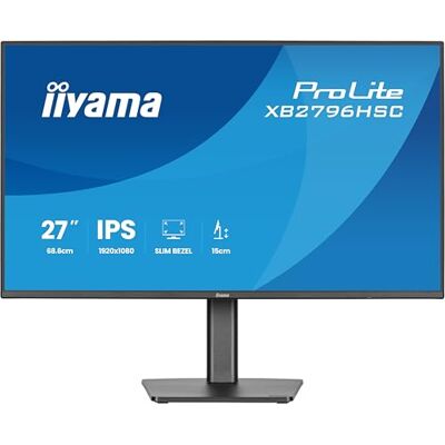 IIYAMA Prolite XB2796HSC-B1-B1 LED IPS-monitor 68,6 cm 27 inch Full HD 144Hz HDMI USB-C (65W) USB-hub (USB v3.2 Gen 1, Type-C) Slim-Line hoogteverstelling draaibaar zwart IIYAMA Prolite XB2796HSC-B1-B1 LED IPS-monitor 68,6 cm 27 inch Full HD 144Hz HDMI USB-C (65W) USB-hub (USB v3.2 Gen 1, Type-C) Slim-Line hoogteverstelling draaibaar zwart