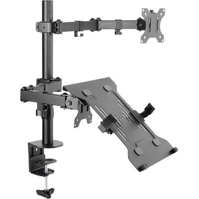 RICOO Monitorhouder voor 2 monitoren, draaibaar, kantelbaar, voor 2 schermen van 13-32 inch (33-81 cm) TS7111 of een monitor en een laptop max. VESA-norm 100 x 100 beeldschermverhoger pc zwart RICOO Monitorhouder voor 2 monitoren, draaibaar, kantelbaar, voor 2 schermen van 13-32 inch (33-81 cm) TS7111 of een monitor en een laptop max. VESA-norm 100 x 100 beeldschermverhoger pc zwart