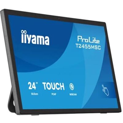 IIYAMA Prolite T2455MSC-B2 LED IPS-monitor 60,5 cm 24 inch Full HD 120Hz 10-punts multitouch capacitieve DeepContrast-PCAP+ HDMI DP USB3.2 7H webcam anti-vingerafdruk 7H zwart IIYAMA Prolite T2455MSC-B2 LED IPS-monitor 60,5 cm 24 inch Full HD 120Hz 10-punts multitouch capacitieve DeepContrast-PCAP+ HDMI DP USB3.2 7H webcam anti-vingerafdruk 7H zwart