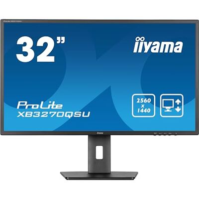 IIYAMA XB3270QSU-B1 desktopmonitor, 31,5 inch, QHD LED, IPS, 2560 x 1440/100Hz, 1H1DP, HAS, zwart IIYAMA XB3270QSU-B1 desktopmonitor, 31,5 inch, QHD LED, IPS, 2560 x 1440/100Hz, 1H1DP, HAS, zwart