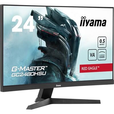 IIYAMA Monitor 23,6 inch G-Master Red Eagle, gebogen 1500R, 1920 x 1080 @180 Hz, 0,5 ms, 300 cd/m², luidsprekers, HDMI, DP, USB, zwarte tuner, pc-scherm, gamer IIYAMA Monitor 23,6 inch G-Master Red Eagle, gebogen 1500R, 1920 x 1080 @180 Hz, 0,5 ms, 300 cd/m², luidsprekers, HDMI, DP, USB, zwarte tuner, pc-scherm, gamer