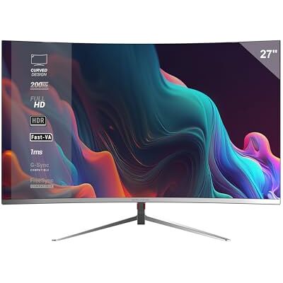 Mars Gaming MARSGAMING MV-27C, gebogen gaming-monitor 27 inch FHD 1080p 200Hz, HDR10 1ms, FreeSync en G-Sync, frameloze pc-monitor, hoek 20°, Low Blue Light en Flicker-Free, HDMI + DisplayPort + 3,5 mm jackstekker, Mars Gaming MARSGAMING MV-27C, gebogen gaming-monitor 27 inch FHD 1080p 200Hz, HDR10 1ms, FreeSync en G-Sync, frameloze pc-monitor, hoek 20°, Low Blue Light en Flicker-Free, HDMI + DisplayPort + 3,5 mm jackstekker,