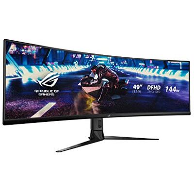 Asus 90Lm04H0-B01170 Rog Strix Xg49Vq Super Ultra-Wide Hdr Gaming Monitor, 49-" 32:9 (3840 X 1080), 144Hz, Freesync Premium Pro, Displayhdr 400, Dci-P3: 90%, Shadow Boost Asus 90Lm04H0-B01170 Rog Strix Xg49Vq Super Ultra-Wide Hdr Gaming Monitor, 49-" 32:9 (3840 X 1080), 144Hz, Freesync Premium Pro, Displayhdr 400, Dci-P3: 90%, Shadow Boost
