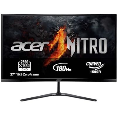 Acer Nitro ED270U S3 Gaming Monitor Curved 27 inch WQHD 180Hz (2560 x 1440, 16:9, 250 Nits, 1ms VRB reactietijd, AMD FreeSync, 2 x HDMI 2.0/1xDP 1.2) gaming pc-monitor, zwart Acer Nitro ED270U S3 Gaming Monitor Curved 27 inch WQHD 180Hz (2560 x 1440, 16:9, 250 Nits, 1ms VRB reactietijd, AMD FreeSync, 2 x HDMI 2.0/1xDP 1.2) gaming pc-monitor, zwart