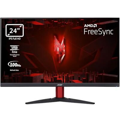 Acer Nitro KG242YEbiif 24 inch Full HD Gaming PC Monitor, 100Hz (1920x1080, 16:9, FreeSync, 1ms VRB, 250 Nits, Comfyview, BlueLightShield, 2 x HDMI 2.0/DP 1.2) kantelbare pc-monitor, kleur zwart Acer Nitro KG242YEbiif 24 inch Full HD Gaming PC Monitor, 100Hz (1920x1080, 16:9, FreeSync, 1ms VRB, 250 Nits, Comfyview, BlueLightShield, 2 x HDMI 2.0/DP 1.2) kantelbare pc-monitor, kleur zwart
