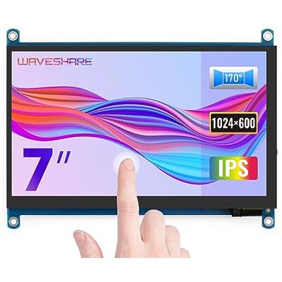 Waveshare 7 inch Display for Raspberry Pi 4 Capacitive Touchscreen HDMI LCD (H) 1024x600 Resolution IPS Monitor Supports All Raspberry Pi/Jetson Nano/Windows 10/8.1/8/7 PC/Game Console Waveshare 7 inch Display for Raspberry Pi 4 Capacitive Touchscreen HDMI LCD (H) 1024x600 Resolution IPS Monitor Supports All Raspberry Pi/Jetson Nano/Windows 10/8.1/8/7 PC/Game Console