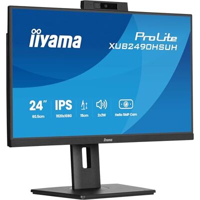 IIYAMA Prolite XUB2490HSUH-B2 LED-display IPS Full HD 100H HDMI DP USB 3.2 hoogteverstelling Windows Hello draaibaar, 5 MP, adaptieve synchronisatie, zwart XUB2490HSUH-B2 IIYAMA Prolite XUB2490HSUH-B2 LED-display IPS Full HD 100H HDMI DP USB 3.2 hoogteverstelling Windows Hello draaibaar, 5 MP, adaptieve synchronisatie, zwart XUB2490HSUH-B2