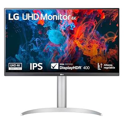 LG 27UP650K Monitor 27 inch Ultra HD 4K (3840 x 2160), IPS, HDR 400, DCI-P3 95%, AMD FreeSync, 60Hz, 5ms (GtG), HDMI 2.0, DisplayPort 1.4, AUX, Stand Pivot, Flicker Safe, wit LG 27UP650K Monitor 27 inch Ultra HD 4K (3840 x 2160), IPS, HDR 400, DCI-P3 95%, AMD FreeSync, 60Hz, 5ms (GtG), HDMI 2.0, DisplayPort 1.4, AUX, Stand Pivot, Flicker Safe, wit