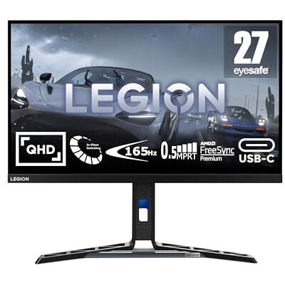 Lenovo Legion Y27h-30 27 inch gaming monitor met EyeSafe (2K QHD, IPS, 180Hz, 0,5ms MPRT, HDMI, DP en USB-C kabel, FreeSync Premium, luidsprekers) instelling in kantelen/hoogte/draaien/draaien Lenovo Legion Y27h-30 27 inch gaming monitor met EyeSafe (2K QHD, IPS, 180Hz, 0,5ms MPRT, HDMI, DP en USB-C kabel, FreeSync Premium, luidsprekers) instelling in kantelen/hoogte/draaien/draaien