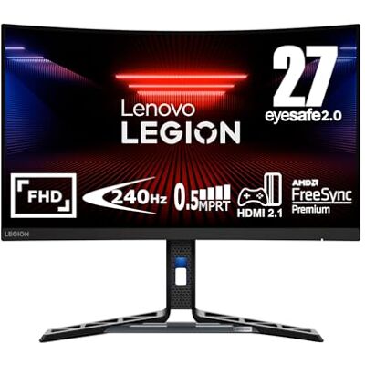 Lenovo Legion R27fc-30 27 inch FullHD gebogen monitor met EyeSafe (VA, 240 Hz, 0,5 ms, HDMI+DP, FreeSync, luidsprekers) kantel-/hoogteverstelling/draaibaar/draaibaar, zwart Lenovo Legion R27fc-30 27 inch FullHD gebogen monitor met EyeSafe (VA, 240 Hz, 0,5 ms, HDMI+DP, FreeSync, luidsprekers) kantel-/hoogteverstelling/draaibaar/draaibaar, zwart