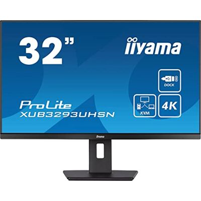 IIYAMA Prolite XUB3293UHSN-B5 80 cm 31,5 inch 4K UHD HDMI DP USB 3.0 USB-C 65W LAN KVM Switch Slim-Line Hoogteverstelling Zwart IIYAMA Prolite XUB3293UHSN-B5 80 cm 31,5 inch 4K UHD HDMI DP USB 3.0 USB-C 65W LAN KVM Switch Slim-Line Hoogteverstelling Zwart