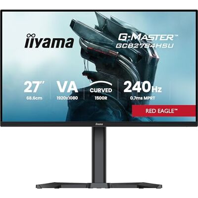 IIYAMA G-Master Red Eagle GCB2784HSU-B1 Curved 1500R 68,6 cm 27 inch VA Gaming Monitor Full HD HDMI DP USB2.0 0,7ms 240Hz HDR10 FreeSync Premium hoogteverstelling draaibaar zwart IIYAMA G-Master Red Eagle GCB2784HSU-B1 Curved 1500R 68,6 cm 27 inch VA Gaming Monitor Full HD HDMI DP USB2.0 0,7ms 240Hz HDR10 FreeSync Premium hoogteverstelling draaibaar zwart